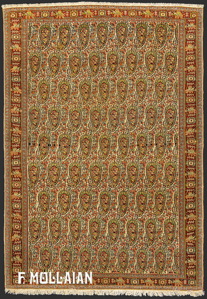 Allover Persian Senneh Antique Rug, Bothe Design n°:44074558